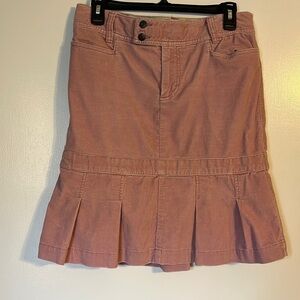 Y2K  Abercrombie & Fitch Dusty Rose Corduroy Button Front Skirt size 6